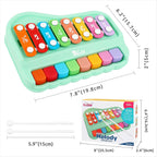 Musical Piano Xylophone For Kids - 8 keys - 2 In 1
